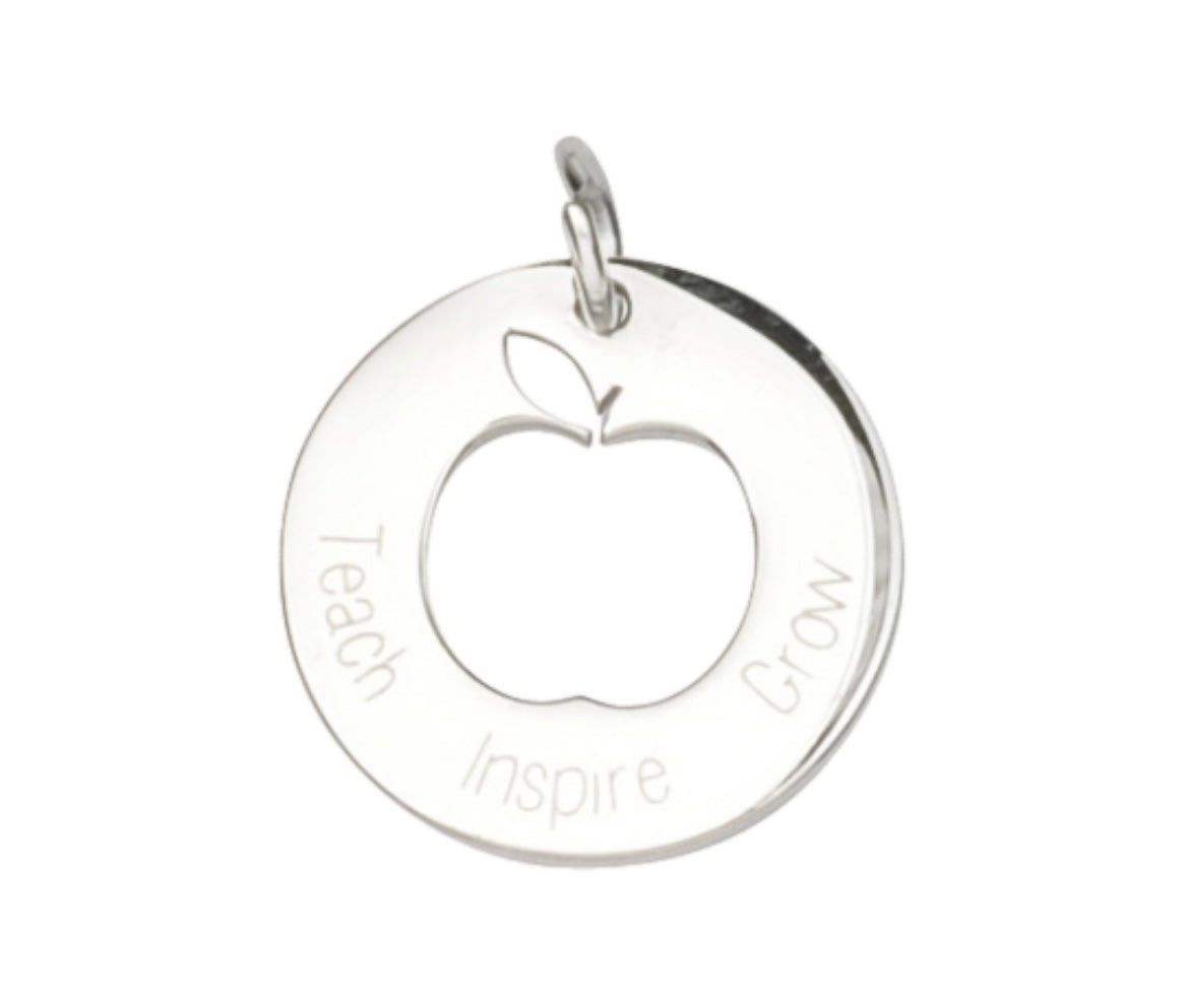 TEACH INSPIRE GROW CHARM SILVER