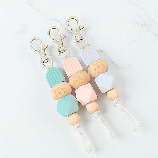 ARCH RAINBOW SILICONE BEAD KEYRING