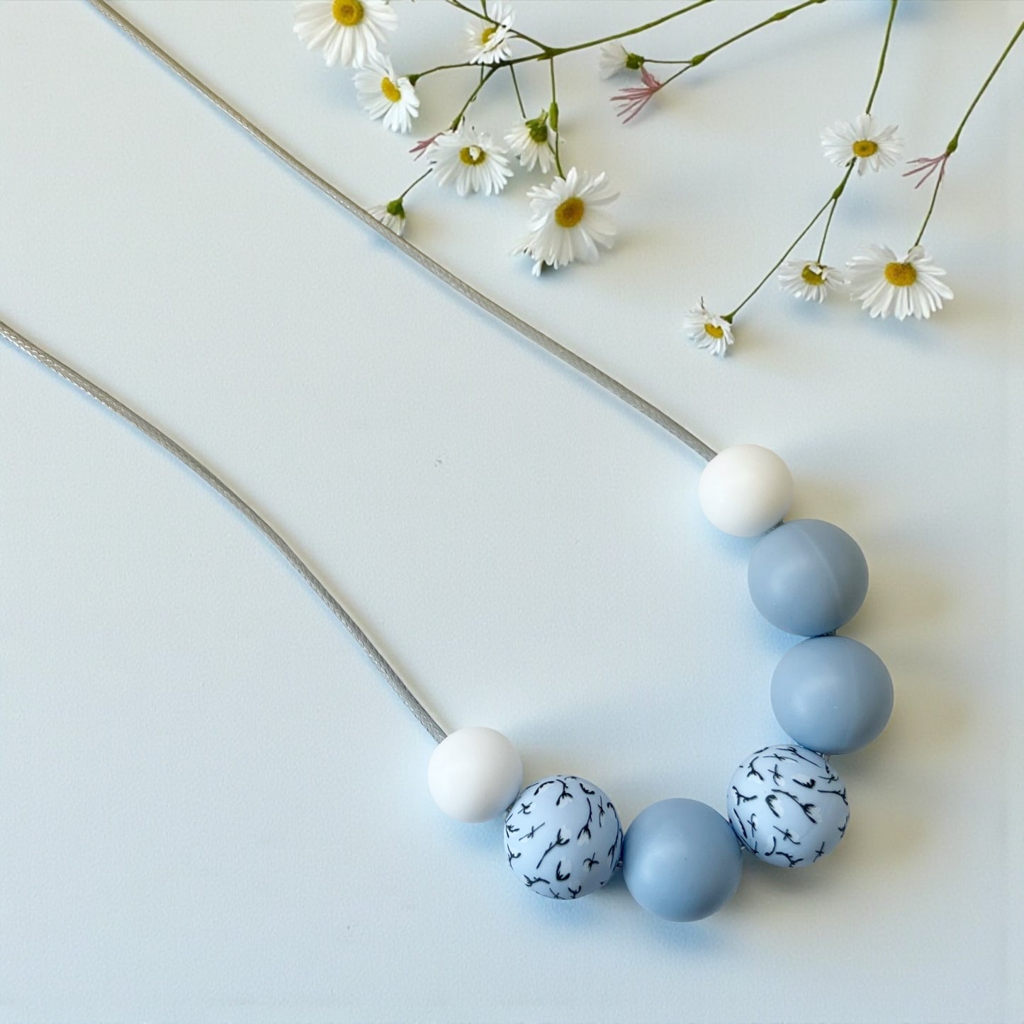 SILICONE BEAD NECKLACE - Blue