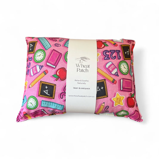 PINK TEACHER FOOTY WHEAT BAG