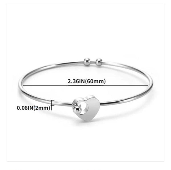 OPEN HEART BANGLE - SILVER