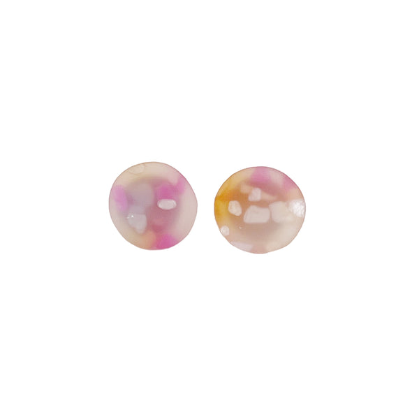 FRANGIPANI PINK  NATURAL CIRCLE EARRINGS