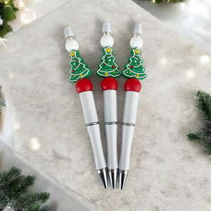 CHRISTMAS TREE SILICONE BEADED PEN