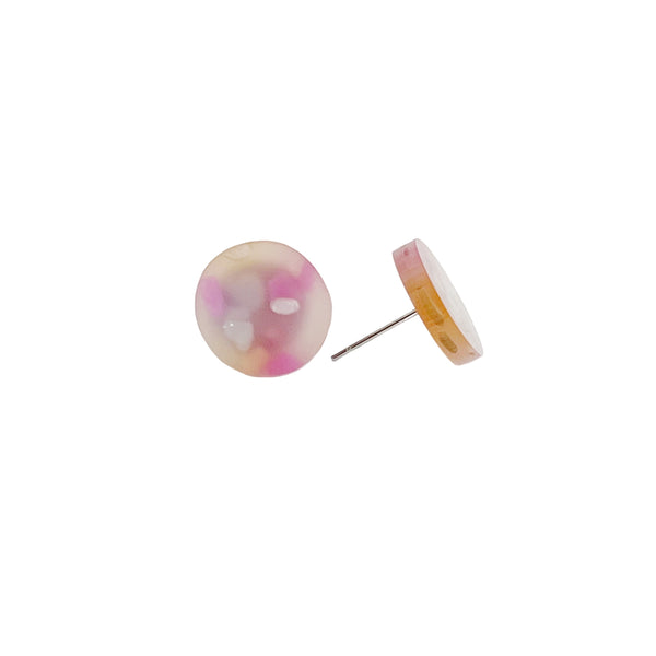 FRANGIPANI PINK  NATURAL CIRCLE EARRINGS