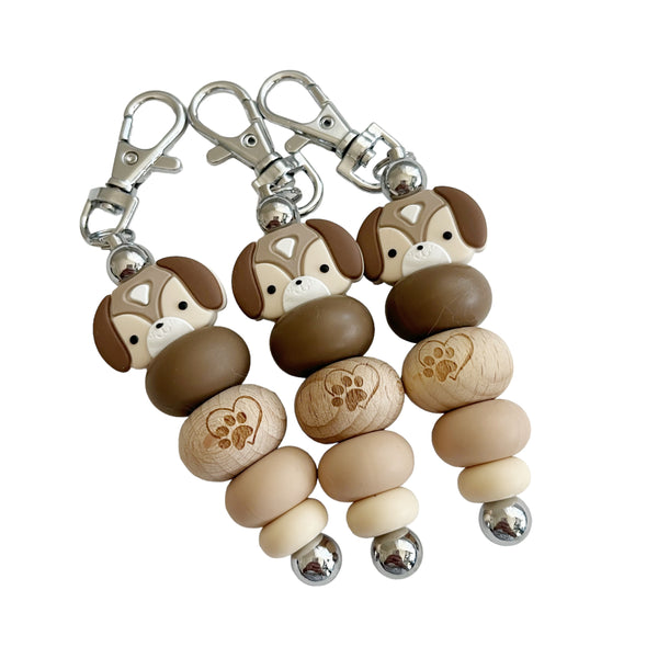 PUPPY KEYRING ON BEADABLE BAR