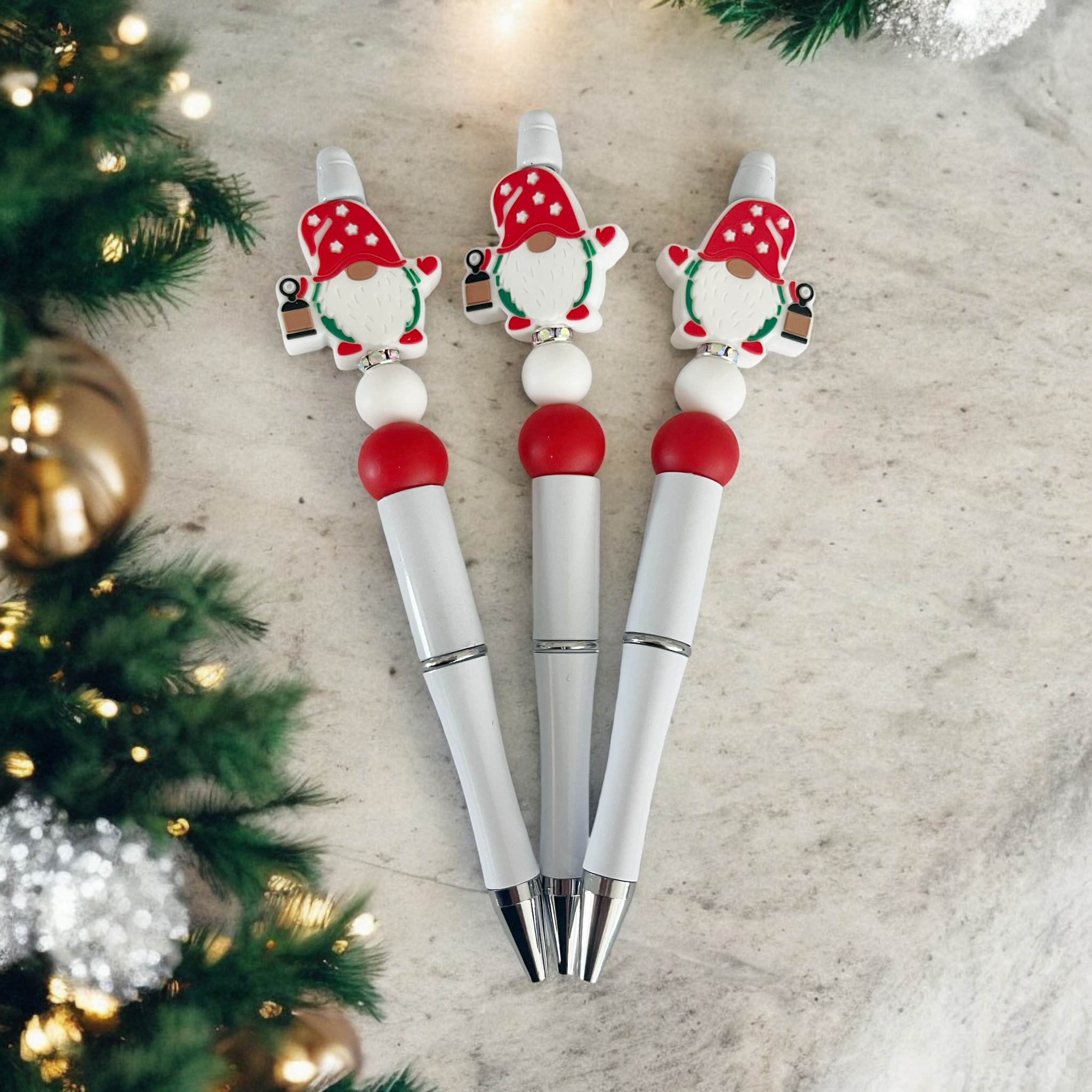 SANTA SILICONE BEADED PEN