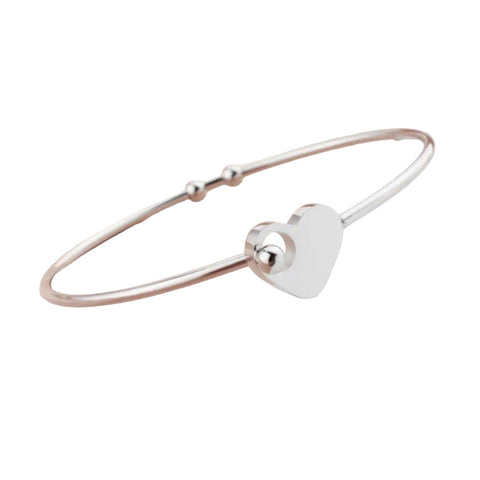 OPEN HEART BANGLE - SILVER