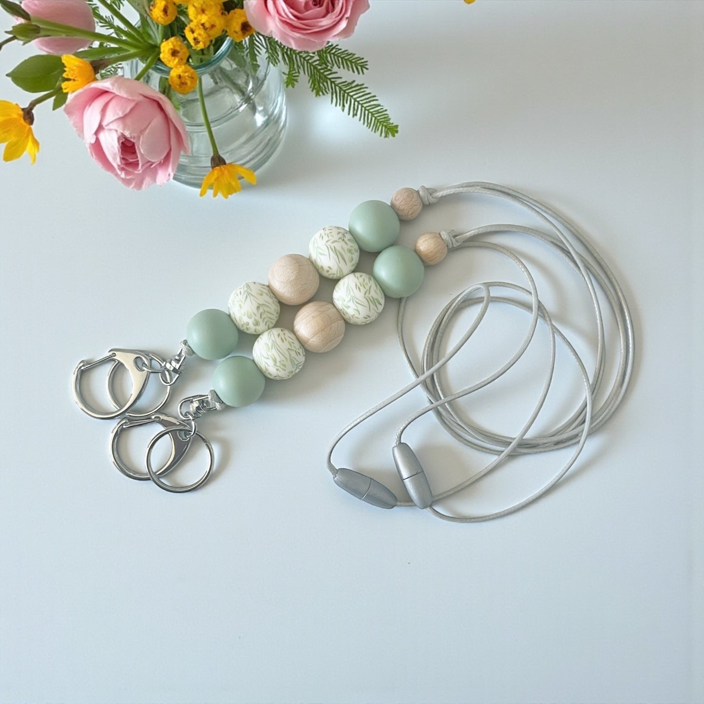 Sage & Foliage SILICONE BEAD LANYARD