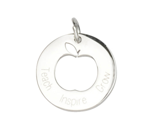 TEACH INSPIRE GROW CHARM SILVER