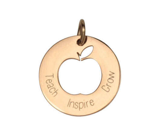 TEACH INSPIRE GROW CHARM ROSEGOLD