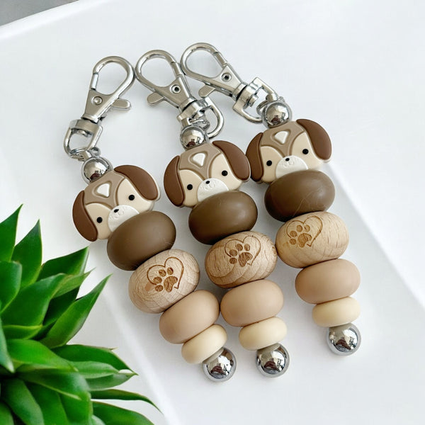 PUPPY KEYRING ON BEADABLE BAR