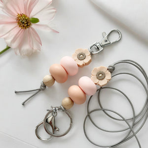 PEACH POPPY LANYARD & KEYRING BUNDLE