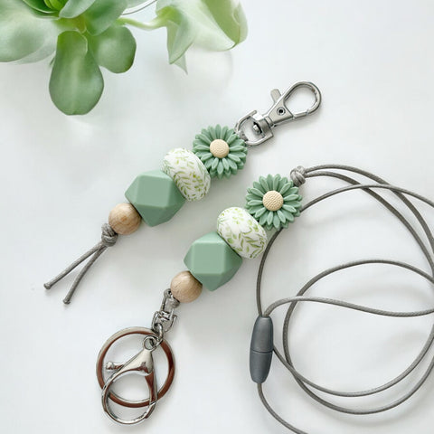 SAGE DAISY LANYARD & KEYRING BUNDLE