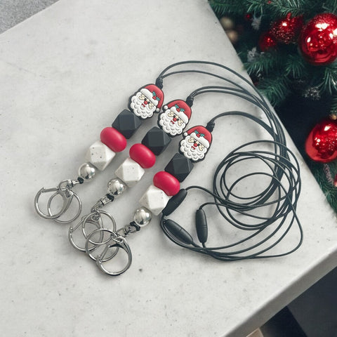 SANTA SILICONE BEAD LANYARD