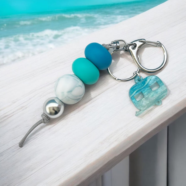 CARAVAN SILICONE BEAD KEYRING