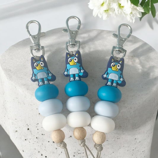 BLUEY SILICONE BEAD KEYRING