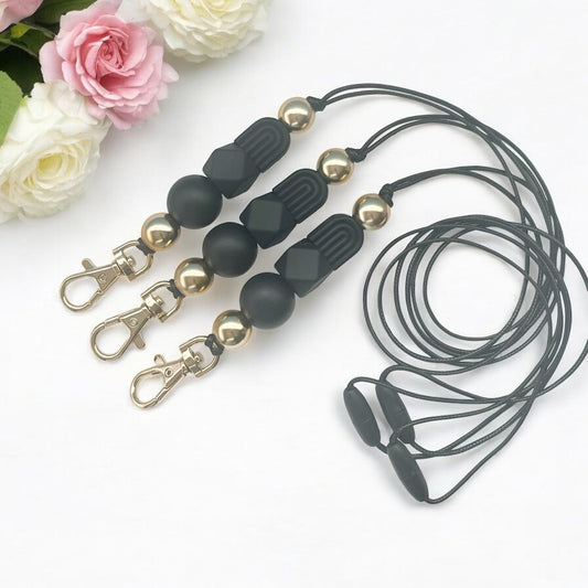 Black Arch & Gold  SILICONE BEAD LANYARD