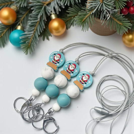 SNOW GLOBE SILICONE BEAD LANYARD