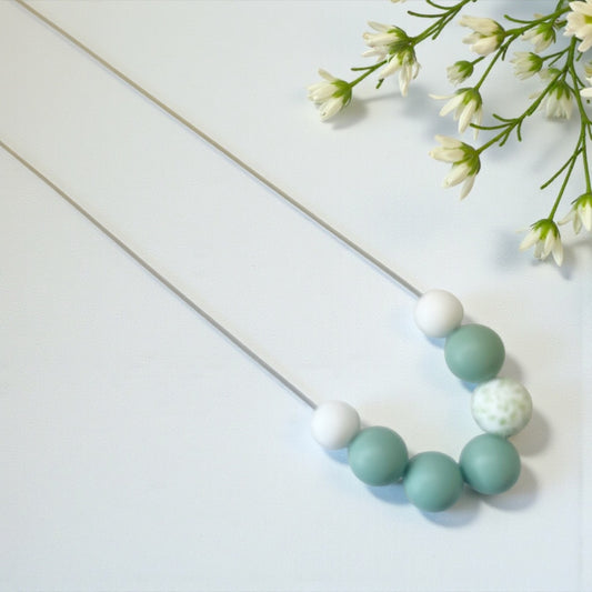 SILICONE BEAD NECKLACE -Sage Foilage