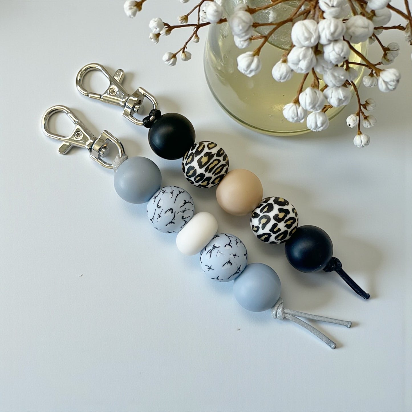 PRINTED SILICONE BEAD KEYRING BUNDLE