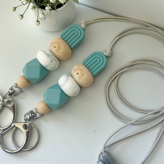 TEAL ARCH SILICONE BEAD Gold LANYARD