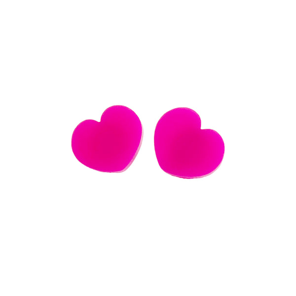 LOVESICK PINK LOVE HEART EARRINGS