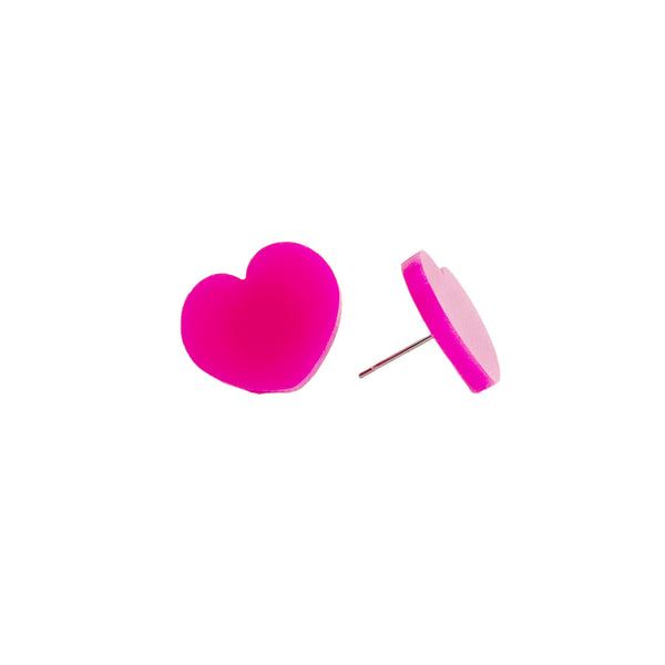 LOVESICK PINK LOVE HEART EARRINGS